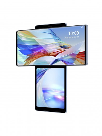 Zum Vorschein kommt ein kleines Zusatzdisplay, auf dem zusätzliche Bedienelemente oder weitere Apps dargestellt werden können. (Bild: LG)